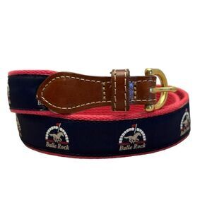 BULLE ROCK Golf Belt Men’s Size 34 Leather Backed Ribbon Style Casual Belt MD